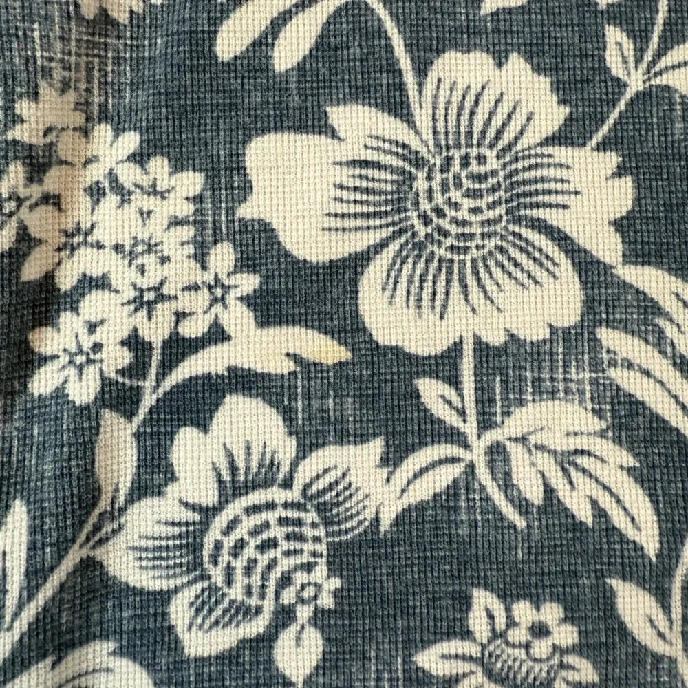 Polo Ralph Lauren Mens Medium Floral Shirt Cotton Blue White Short Sleeve - Picture 9 of 9